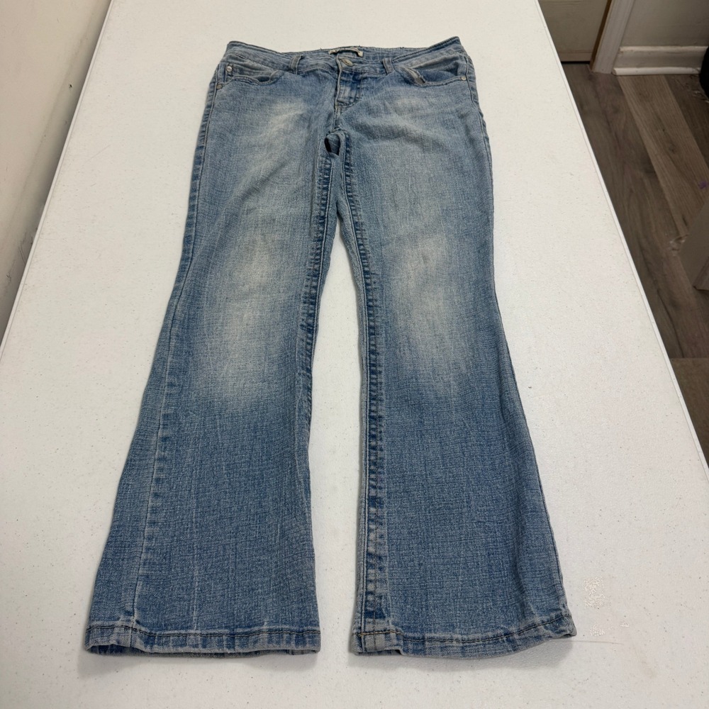 Lei Ashley Lowrise Bootcut Jeans Light Wash Denim Juniors Size 7 Short 5547